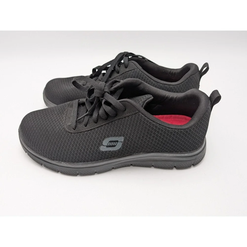 SKECHERS Work Men's Relaxed Cessnock Slip Resistant Black Safety Shoes Size 8.5